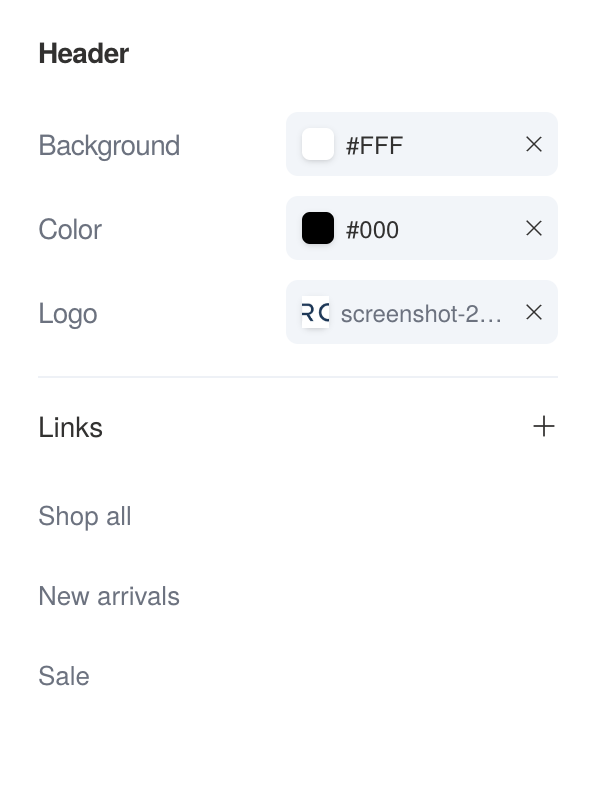 Customizing a storefront